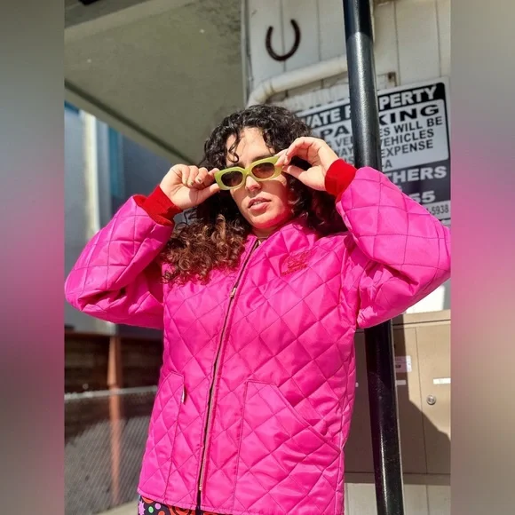 Nooworks Vibrant Pink Bomber Jacket - Picture 2 of 10